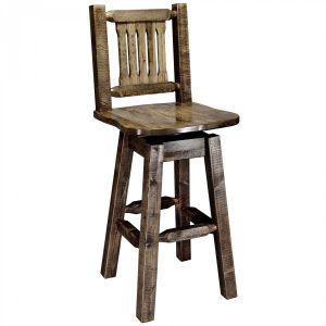 Homestead Barstool w/ Back & Swivel (Stained)